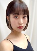 【修】20代30代40代◎透明感カラー×韓国切りぱなしボブ
