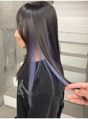 ケアブリーチハイトーンインナーカラーアッシュブルストレート☆