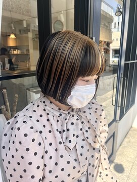 クロレ(CLORE) ミニボブ ボブ アンブレラカラー ベージュカラー ブラックカラー