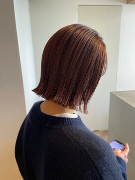ヘアーエスクールステラ(hair S.COEUR stella) ほんのりピンクのぱつっとボブ