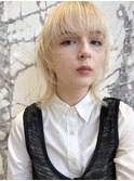 美髪 ピンクブラウン 切りっぱなしボブ エアリーロング