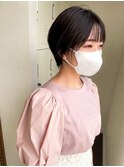 大人ショートボブマッシュショートハンサムショート前髪短め