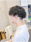 ツイスパセンターパートマッシュ波巻きパーマメンズ目黒