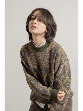 マスタード(MASTARD) マッシュウルフボブヘア前髪レイヤーボブアッシュグレー