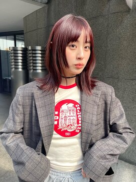 メゾンドイギー(MAISON de IGGY) レイヤーカット姫カットレイヤーミディピンクブラウン