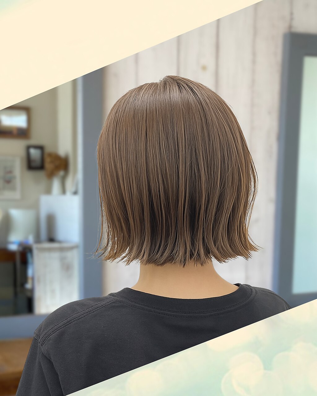 人毛 ハンドカット　マッシュボブ　少し明るめブラウン Ｍサイズ 人毛 ハンドカット マッシュボブ 少し明るめブラウン Mサイズ 人毛