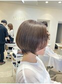 オリーブグレージュ/ショートボブ/30代/40代/50代
