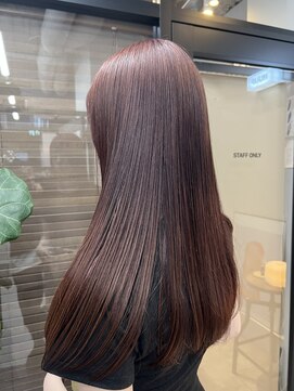 ヌープヘアーアイス(NUUP.hair ici) ★夏◎アプリコットオレンジ艶髪レイヤーボブ
