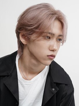 サンクマーケット 渋谷(cinq MARKET) 渋谷メンズブリーチカラーミルクティーベージュセンターパート