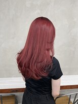 ニコ トウキョウ 渋谷(nico TOKYO)&nbsp;ダブルカラーチェリーレッドピンクブラウン韓国レイヤーロング