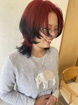 ツツイ(tsutsui)&nbsp;RED BLACK ルーツカラーウルフ