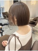 【NOA】ぷつっとボブ×グレージュストレート｜切りっぱなしボブ