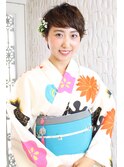 浴衣でショートアレンジ