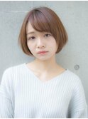 似合わせカット 小顔ショートミルクティーブラウン