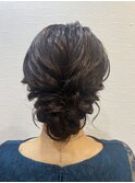 お呼ばれヘア/シニヨンヘア/結婚式セット/大人可愛い/ニュアンス