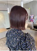 切りっぱなしボブ×ピンクカラー♪