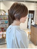 大人可愛い小顔ひし形クビレ丸み20代30代40代大人ショート(蘭)