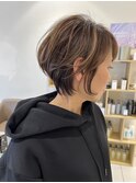 春夏 白髪ぼかしハイライト シフォンショート