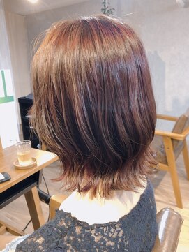 レイ 津田沼(Lei) ボブ/前髪/こなれミディ/オリーブベージュ/ウェーブパーマ/韓国