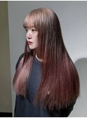 ミルクティー×ピンクベージュのナチュラルグラデーション