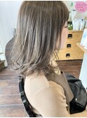 シースルーベージュ！カークベージュ/レイヤーロング 20代30代