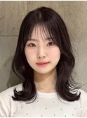 韓国風/レイヤー/小顔/前髪カット/髪質改善/グレージュ/透明感