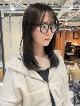 コフィー バイ メルト 吉祥寺(cofy by melt) 山本/レイヤーカット前髪顔周りオリーブグレージュブリーチなし