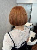 オレンジカラー/ボブカット/夏カラー