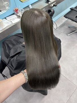 ノー バイ イオエ 西梅田(no. by ioe) ブリーチなしカラー/髪質改善/ミルクティーベージュ/小顔ヘア