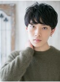 黒髪ナチュラル刈り上げ重めスマートマッシュパーマa上尾
