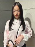 質感ストレートロングレイヤー艶ストレートパーマ戻し