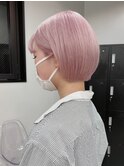 873ラベンダーピンクミルクティーベージュショートレイヤーボブ