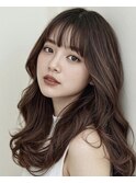 熊本/韓国セミロングヘア×コテ巻きパーマ×レイヤーカット