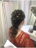 ローポニー風ハーフアップ