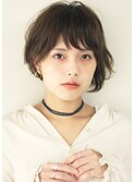 やわらか無造作ウェーブショートボブ