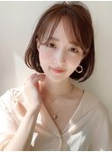 【HONEY渋谷】大人カワイイシンプルボブ×かーむベージュ