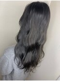 ブルージュカラー_マロンベージュ Aラインボブ かきあげ