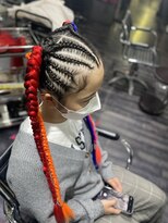 ミミック (mimic)&nbsp;【派手髪】コーンロウ×ブレイズツインテール【ダンスキッズ】