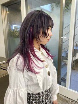 レコ 渋谷(LECO) パープル×ピンクのハイレイヤースタイル
