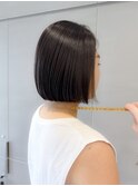 ボブショートボブ縮毛矯正ベージュグレージュ門前仲町