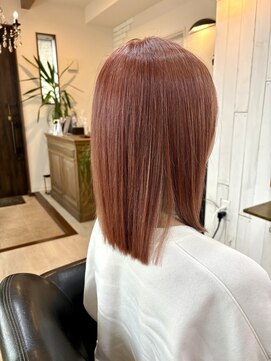 ヘア メイク ヴァーブ(hair make Verve) 切りっぱなしボブ オレンジベージュ