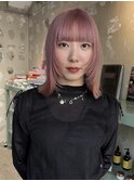 ベビーピンク×顔まわりレイヤー