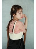 シースルーバング  三つ編みダウンスタイル ヘアアレンジ