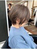 ◇大人可愛い20代30代40代50代前下がりショートボブ丸みショート