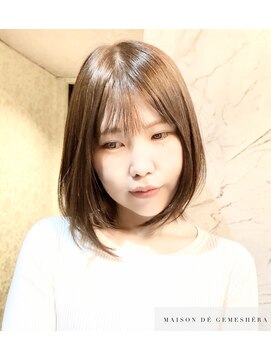 メゾン ドゥ ジェメシェラ(Maison de gemeshe'ra) 似合わせ　儚げlayerbob. .. olive.韓国　至高のcut