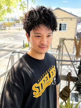 ユイマァルスロウ 岡山(YUIMARLSLOW) 岡山メンズサロン20代30代40代ピンパーマ刈り上げショート