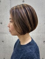 リトマス 二子玉川(litmus)&nbsp;二子玉川/脱白髪染め/艶ボブ/50代/60代/ハイライト