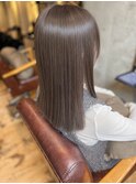 プツッとロング×シアーグレージュ