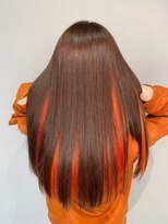アース 常盤平店(HAIR & MAKE EARTH)&nbsp;【インナーオレンジ】ナチュラルブラウンに映えるデザインカラー