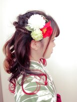 美容室せき 卒業 入学 編み込みハーフアップ